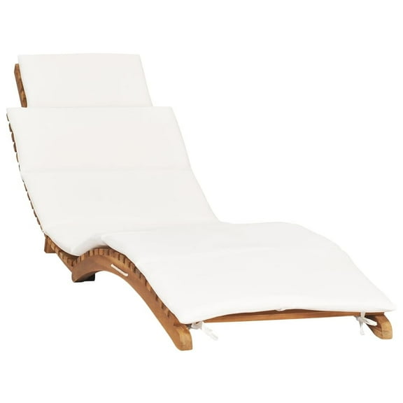 vidaXL Patio Lounge Chair Outdoor Sunbed with Cushion Sunlounger Solid Teak
