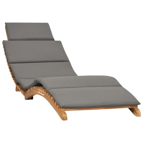 vidaXL Patio Lounge Chair Outdoor Sunbed with Cushion Sunlounger Solid Teak