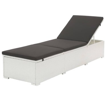 VidaXL Sdraio Da Giardino In Poly Rattan Con Cuscino - Lettino Regolabile Su 4 Posizioni, Struttura In Acciaio, Multicolore - 3