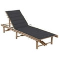 thumbnail image 1 of vidaXL Patio Lounge Chair Porch Sunbed Poolside Sunlounger with Cushion Bamboo, 1 of 48