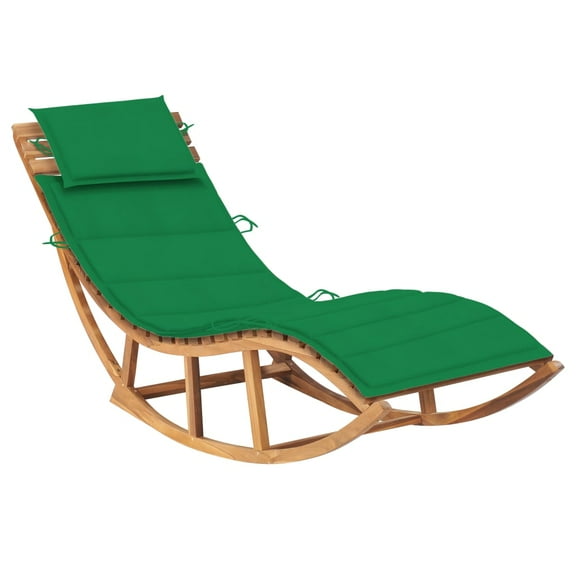 vidaXL Patio Lounge Chair Rocking Sunlounger with Cushion Sunbed Solid Teak
