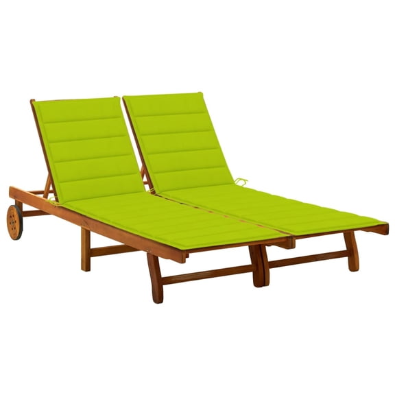 vidaXL Patio Lounge Chair Sunbed Sunlounger with Cushion Solid Acacia Wood