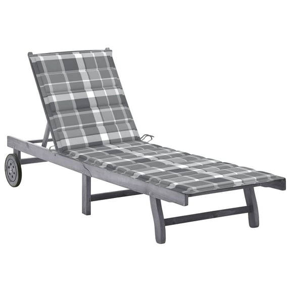 vidaXL Patio Lounge Chair Sunbed Sunlounger with Cushion Solid Acacia Wood