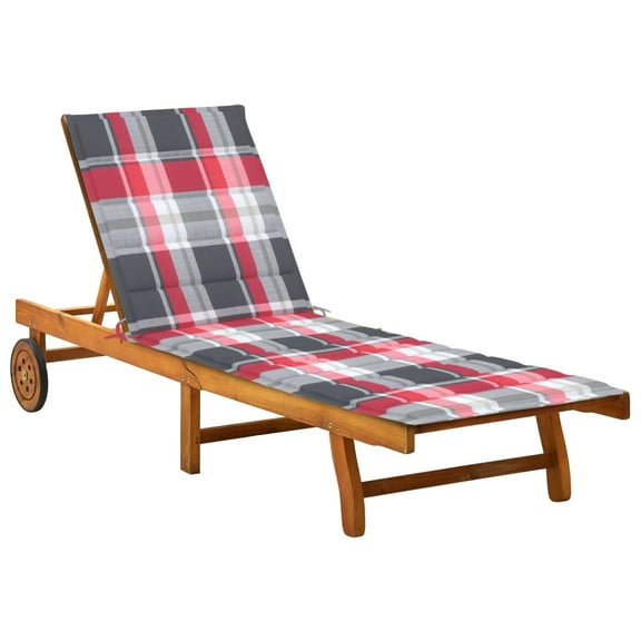 vidaXL Patio Lounge Chair Sunbed Sunlounger with Cushion Solid Acacia Wood