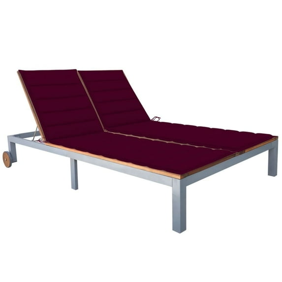 vidaXL Patio Lounge Chair Sunlounger Sunbed with Cushion Solid Acacia Wood