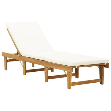 vidaXL Patio Lounge Chair with Cushion Outdoor Sunlounger Solid Acacia Wood