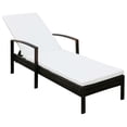 thumbnail image 1 of vidaXL Patio Lounge Chair with Cushion and Adjustable Backrest Poly Rattan, 1 of 6