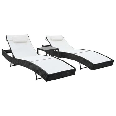 vidaXL Patio Lounge Chairs with Adjustable Backrest Sunloungers Textilene