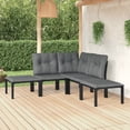 thumbnail image 1 of vidaXL Patio Lounge Set Outdoor Patio Furniture Black and Gray Poly Rattan, 1 of 11