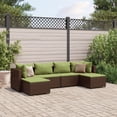 thumbnail image 1 of vidaXL Patio Lounge Set with Cushions Sectional Sofa Outdoor 6 Piece Poly Rattan, 1 of 66