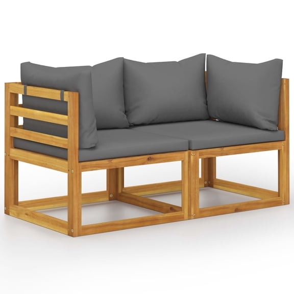 vidaXL Patio Loveseat Outdoor Patio 2 Seater Sofa with Cushions for Balcony