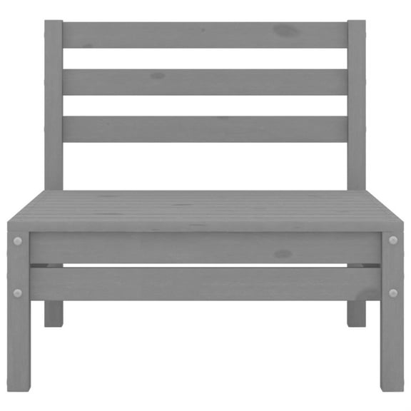 vidaXL Patio Middle Sofa Gray Solid Wood Pine