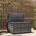 thumbnail image 1 of vidaXL Patio Middle Sofa with Cushions Gray Poly Rattan, 1 of 6