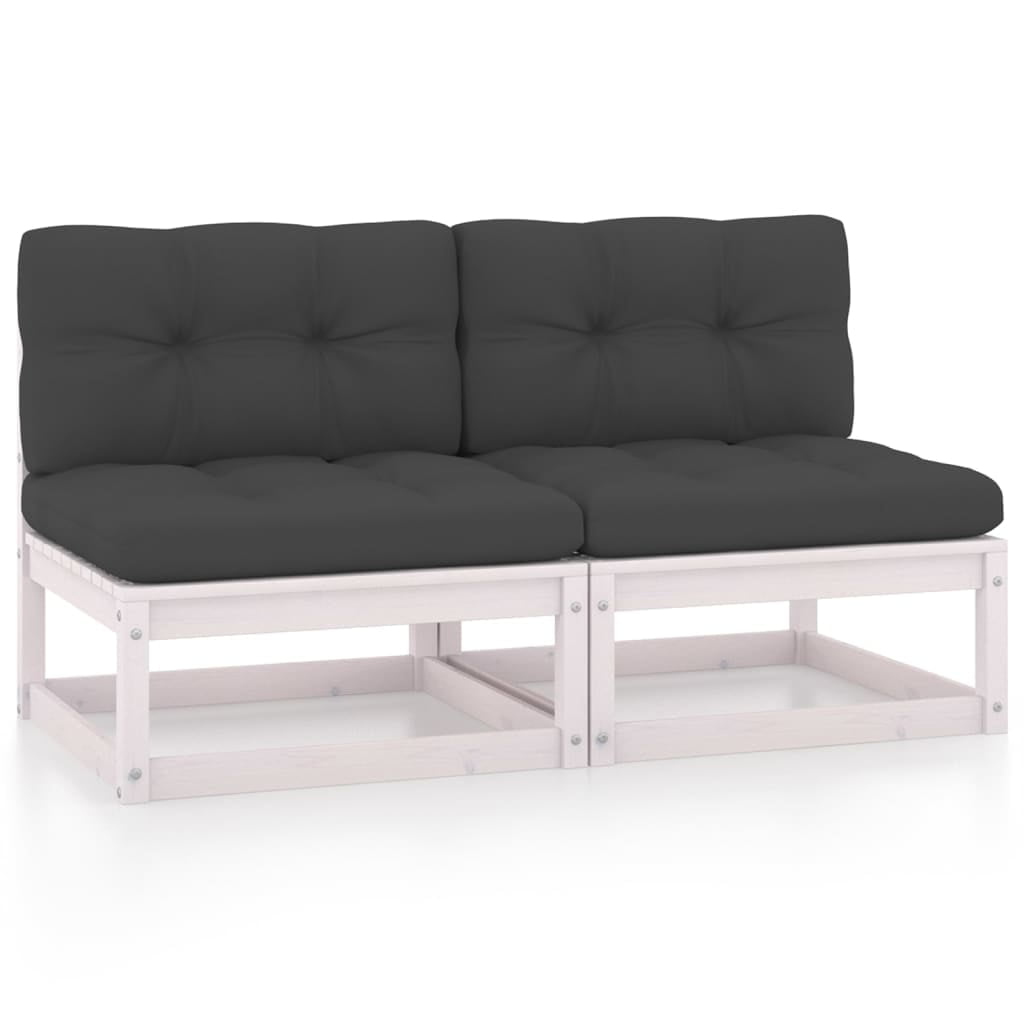 Anthracite Cushioned Pinewood Outdoor Modular Sofa Set