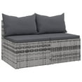 thumbnail image 1 of vidaXL Patio Middle Sofas with Cushions Accent Loveseat 2 Pcs Poly Rattan, 1 of 17