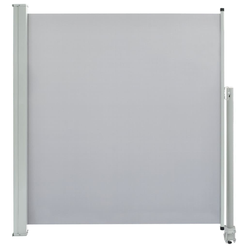 Gray Retractable Side Awning with Iron Base, 55.1" x 118.1"