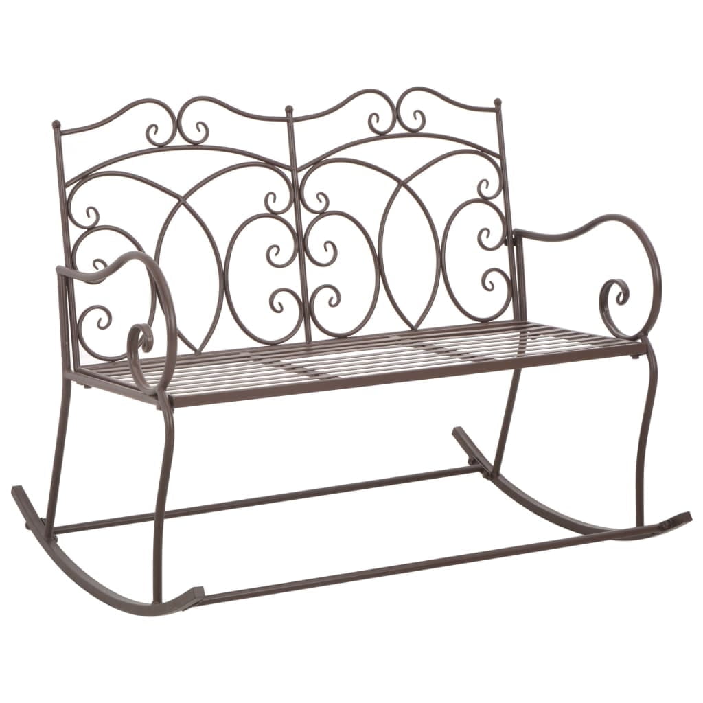 Standing Rocking Bench vidaXL Patio Rocking Bench Garden Outdoor Rocking Bench Loveseat Iron ...