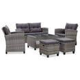 thumbnail image 1 of vidaXL Patio Sofa Outdoor Conversation Set with Cushions 6 Piece PE Rattan, 1 of 12