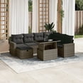 thumbnail image 1 of vidaXL Patio Sofa Set Grey PE rattan, powder-coated steel, fabric, 1 of 10