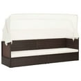 thumbnail image 1 of vidaXL Patio Sofa with Canopy Poly Rattan Brown, 1 of 1