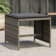 thumbnail image 1 of vidaXL Patio Stools with Cushions 4 pcs Gray 15.7"x15.7"x13.8" Poly Rattan, 1 of 10