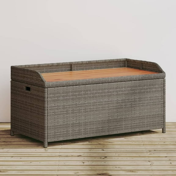 vidaXL Patio Storage Bench Outdoor Garden Cushion Box Furniture Poly Rattan