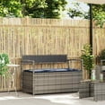 thumbnail image 1 of vidaXL Patio Storage Bench with Cushion Gray Poly Rattan, 1 of 10