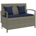 thumbnail image 1 of vidaXL Patio Storage Bench with Cushion Gray Poly Rattan, 1 of 11