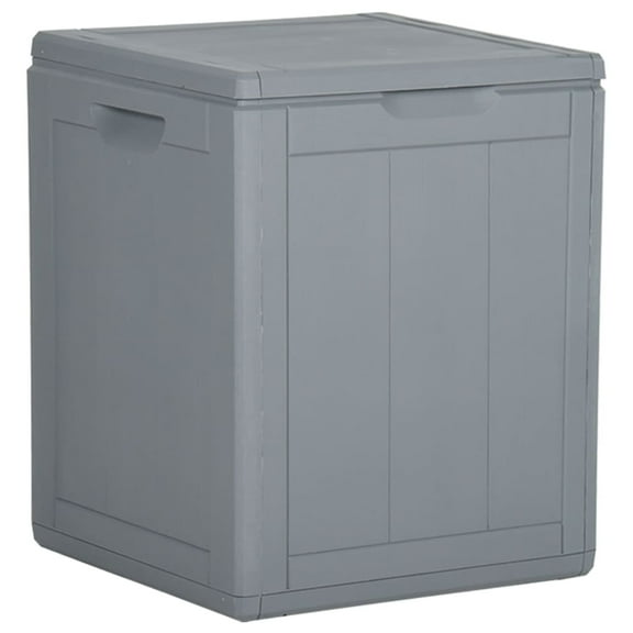vidaXL Patio Storage Box 23.8 gal Gray PP Rattan