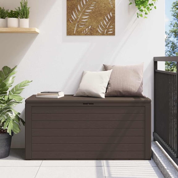 vidaXL Storage Box Brown Polypropylene 45.7x17.3x21.7 in Storage Box