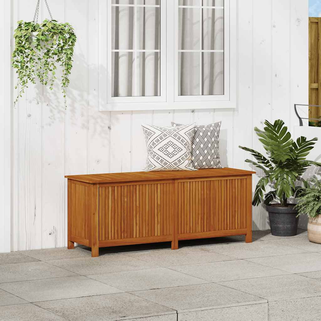Acacia Wood Outdoor Deck Storage Box with Gas Lifts