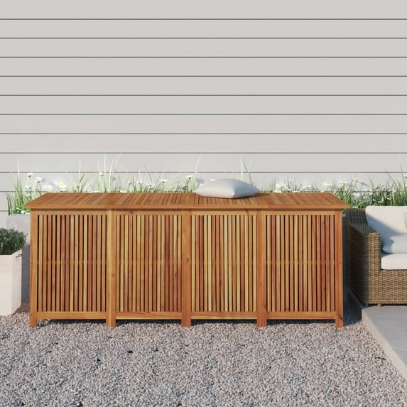 vidaXL Outdoor Patio Storage Box 78.7"x31.5"x29.5" Solid Acacia Wood Oiled Terrace Brown