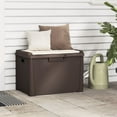 thumbnail image 1 of vidaXL Patio Storage Box with Seat Cushion Brown 33 gal PP, 1 of 8