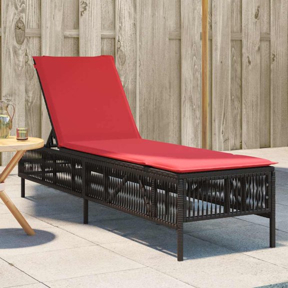vidaXL Patio Sun Lounger Brown PE rattan, powder-coated steel Standard