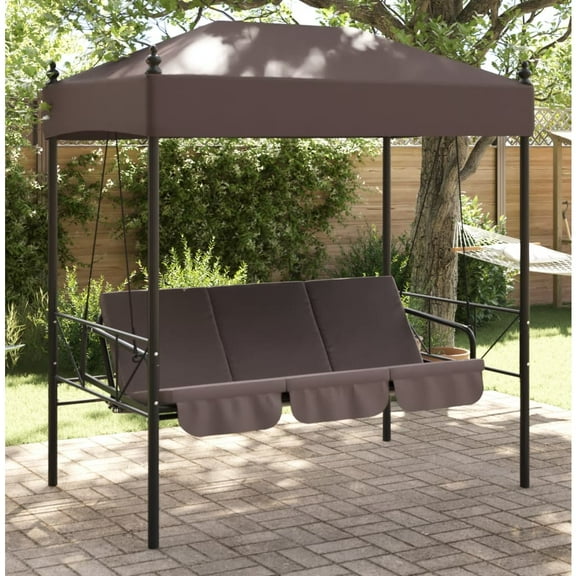 vidaXL Patio Swing Bench with Canopy Seating Furniture Outdoor Garden Steel