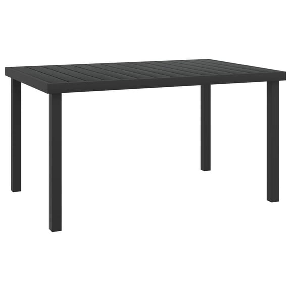 vidaXL Patio Table Black 55.1"x35.4"x29.1" Aluminum and WPC