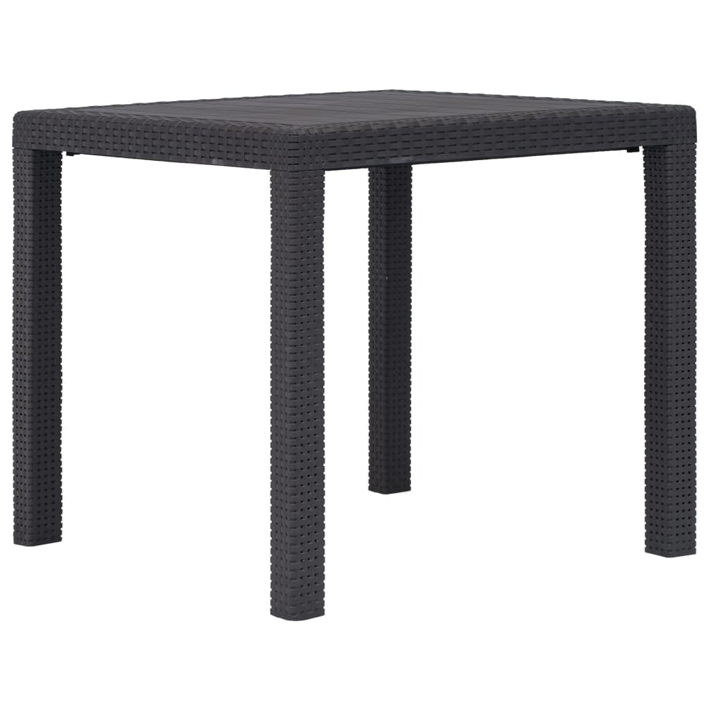 vidaXL Patio Table Garden Outdoor Porch Dining Table with Rattan Look Plastic