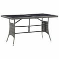 thumbnail image 1 of vidaXL Patio Table Gray 55.1"x31.5"x29.1" Poly Rattan, 1 of 20