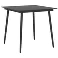 thumbnail image 1 of vidaXL 31.5" Powder-Coated Steel Wicker and PE Rattan Outdoor Dining Table, Black, 1 of 14