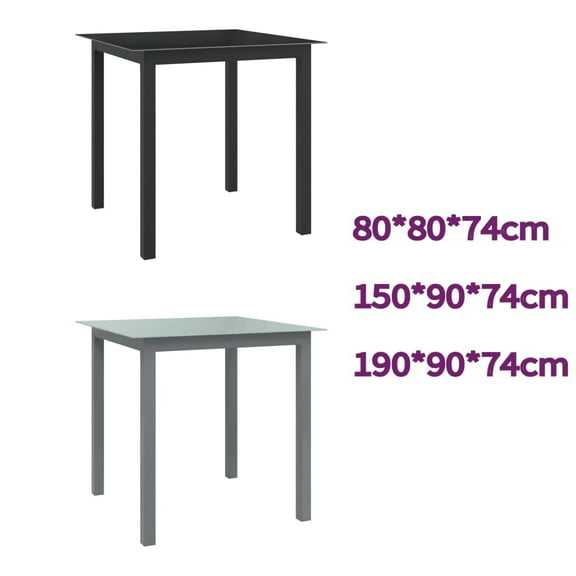 vidaXL Patio Table Outdoor Dining Table for Front Porch Deck Lawn Aluminum