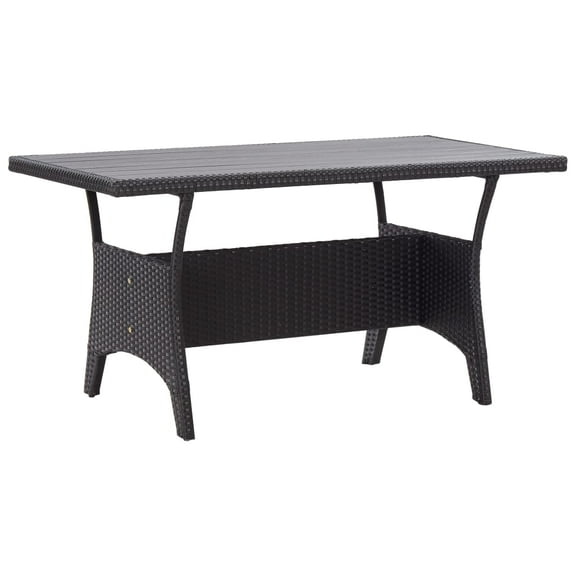 vidaXL Patio Table Rectangular Dining Table Outdoor Furniture Poly Rattan