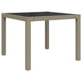 thumbnail image 1 of vidaXL Patio Table Tempered Glass and Poly Rattan Table 35.4"/59" Multi Colors, 1 of 40