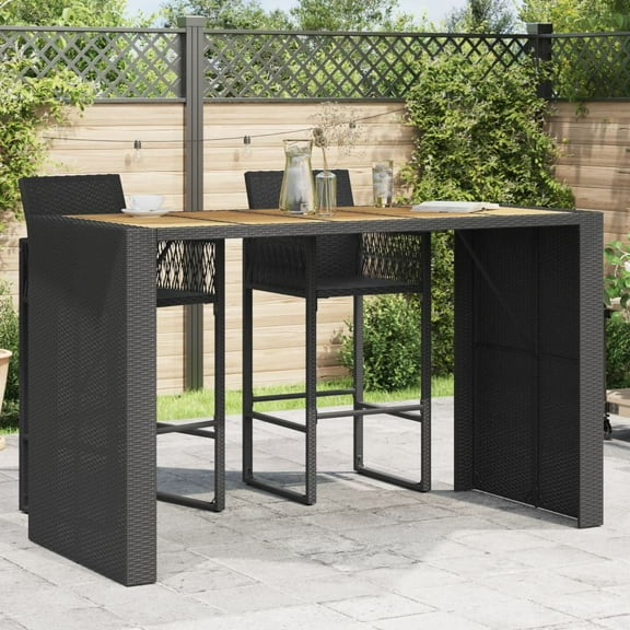 vidaXL Garden Bar Table Black