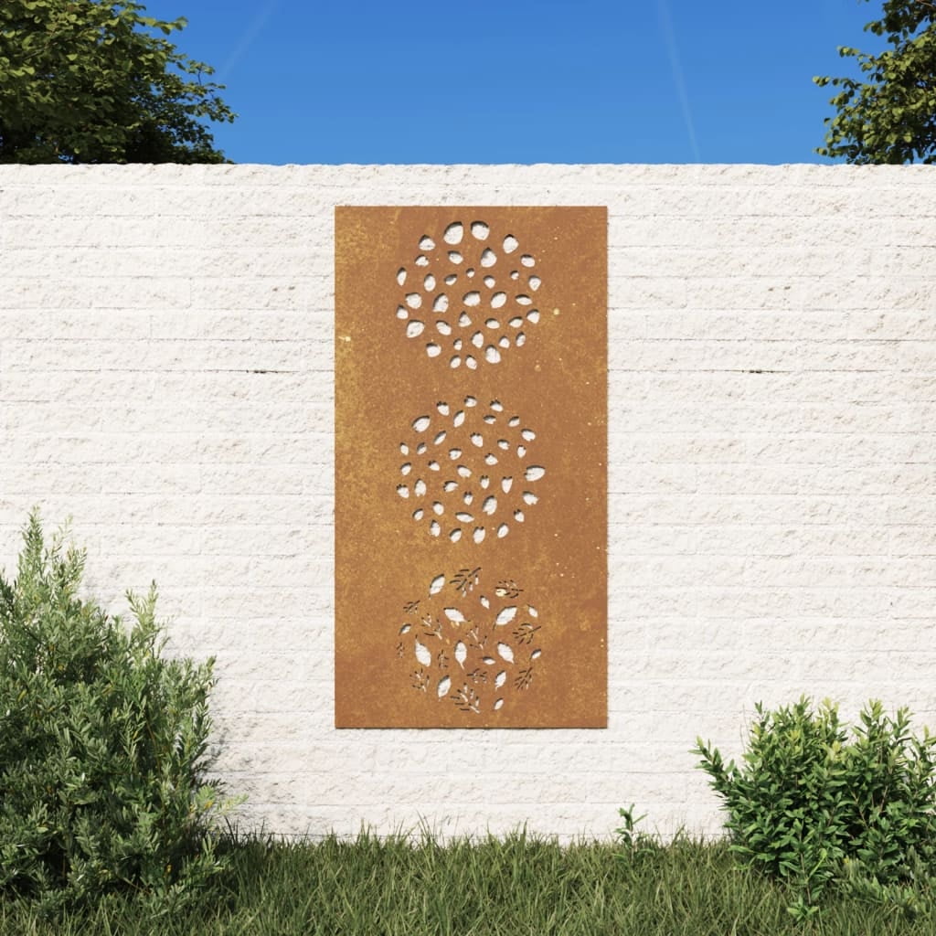 Corten Steel Leaf Design Patio Wall Decoration 41.3" x 21.7"