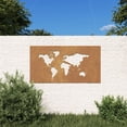 thumbnail image 1 of vidaXL Brown Patio Wall Decoration Corten Steel World Map Design, 1 of 7