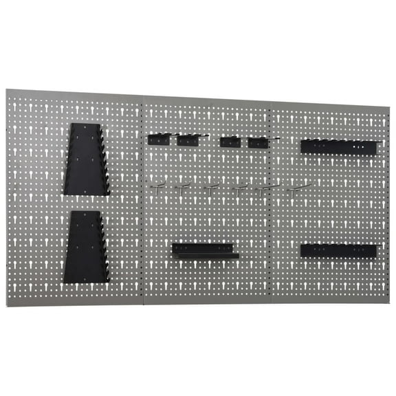 vidaXL Pegboard Wall Tool Holder Metal