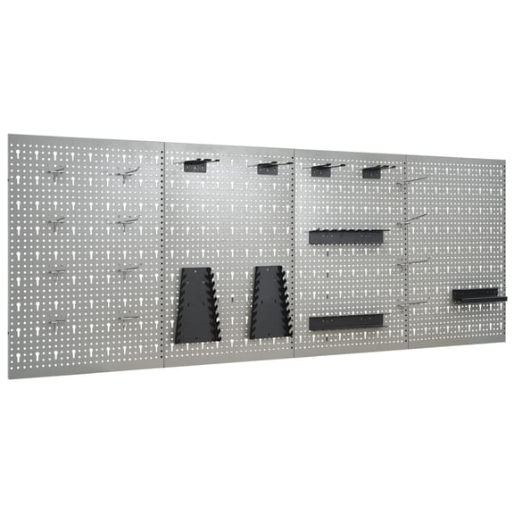 vidaXL Peg Board Metal Pegboard Pegboard Wall Tool Holder for Workbench Steel