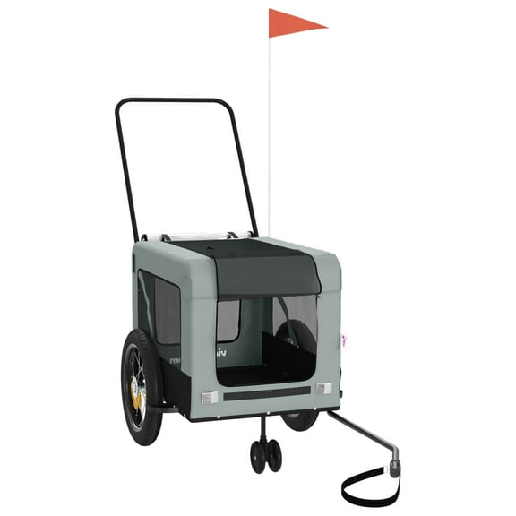 vidaXL Pet Bike Trailer Bicycle Cargo Dog Stroller Oxford Fabric and Iron