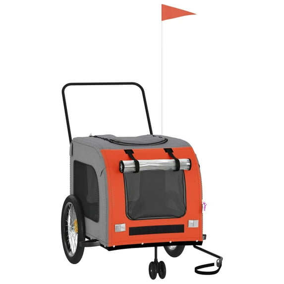 vidaXL Pet Bike Trailer Bicycle Cargo Dog Stroller Oxford Fabric and Iron