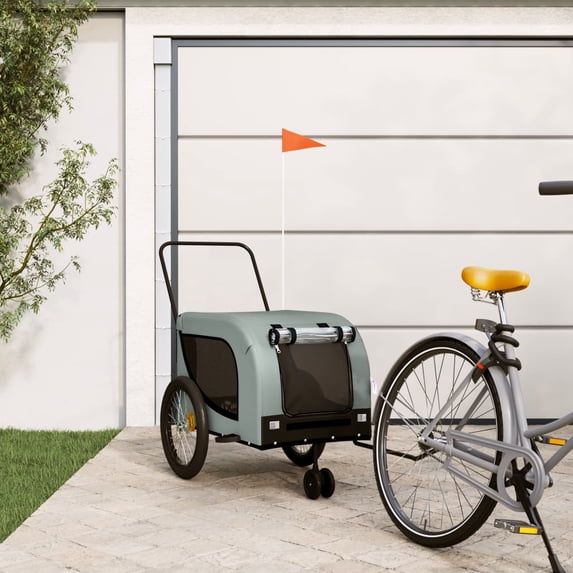 vidaXL Pet Bike Trailer Bicycle Cargo Dog Stroller Oxford Fabric and Iron
